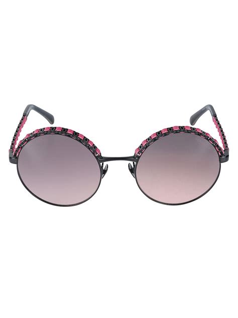 chanel round frame sunglasses